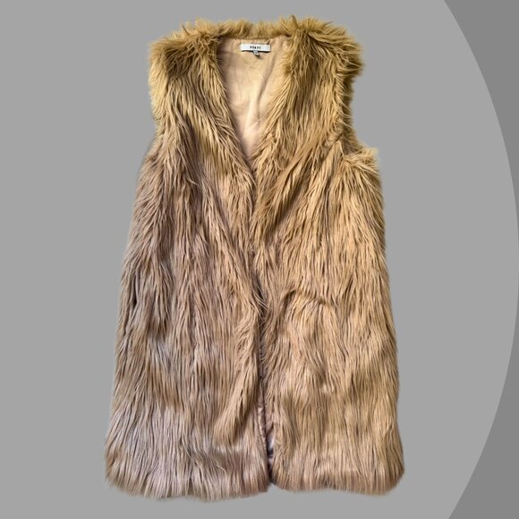 Ro & De Faux Fur Vest Beige – Size M - Picture 1 of 4